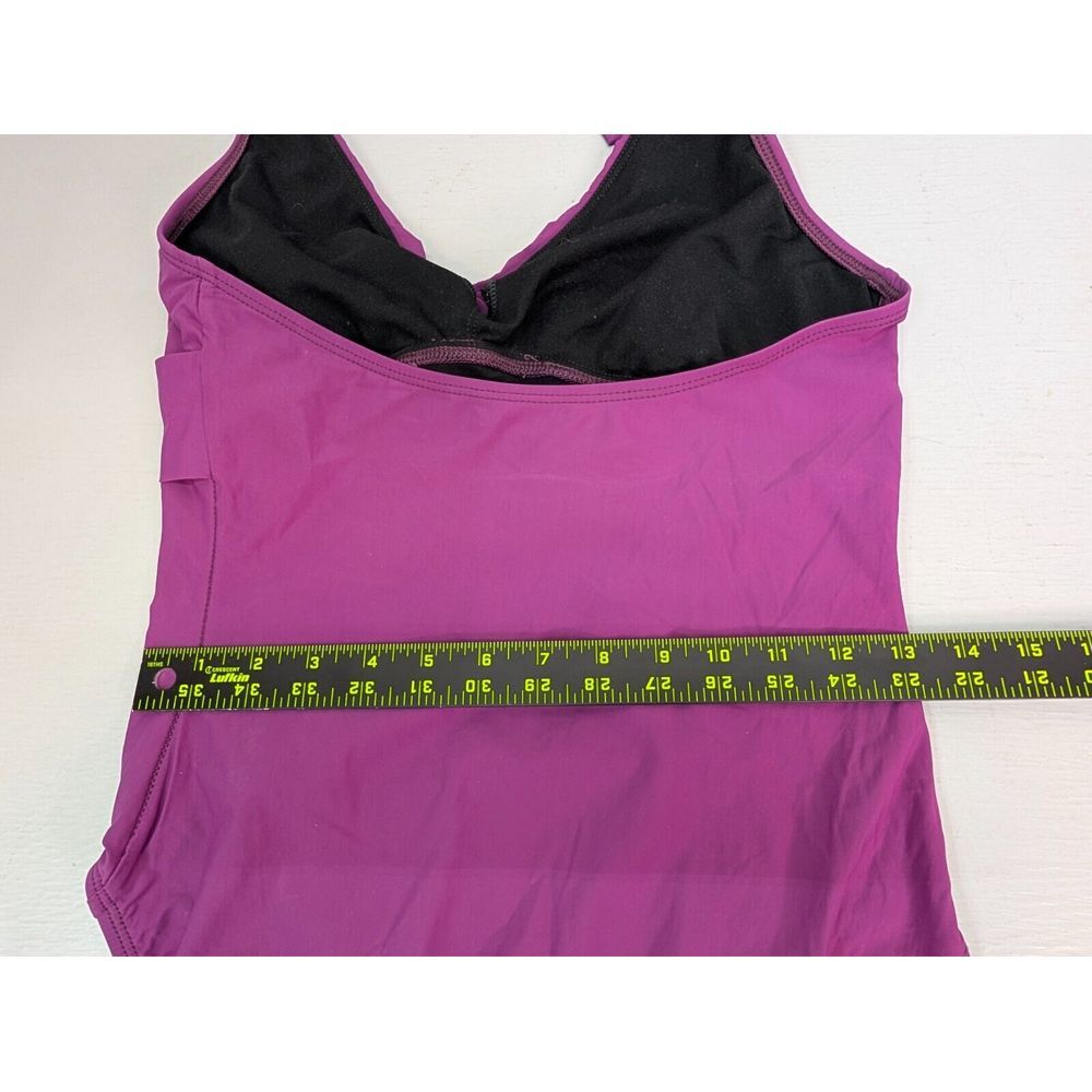 Talbots One Piece Halter‎ Wrap Bust Purple Swimsuit Beach Nylon Stretch Size 10 - Picture 5 of 9
